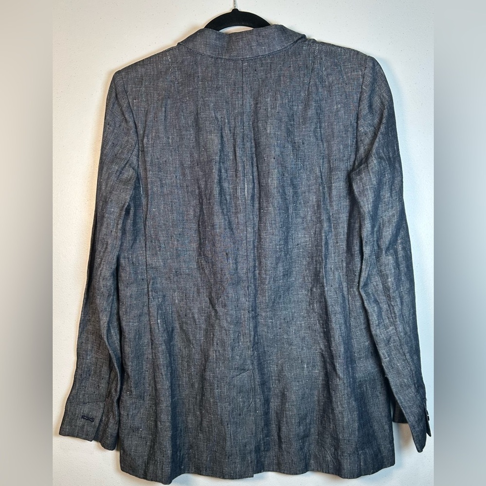 Banana Republic Navy Slub Texture Linen Blazer. Lightweight.Size 6. Quiet Luxury - Picture 2 of 11